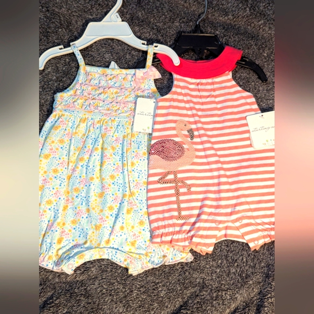 Baby Rompers - Floral and Flamingo